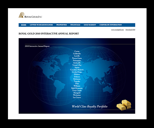 Royal Gold Interactive Annual Report