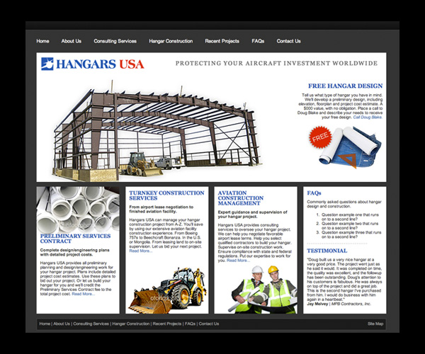 Hangars USA Website